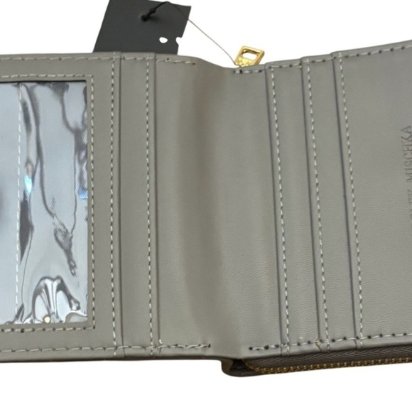 Badgley Mischka Quilted Gray Coin Purse Vegan Wallet - Picture 4 of 4